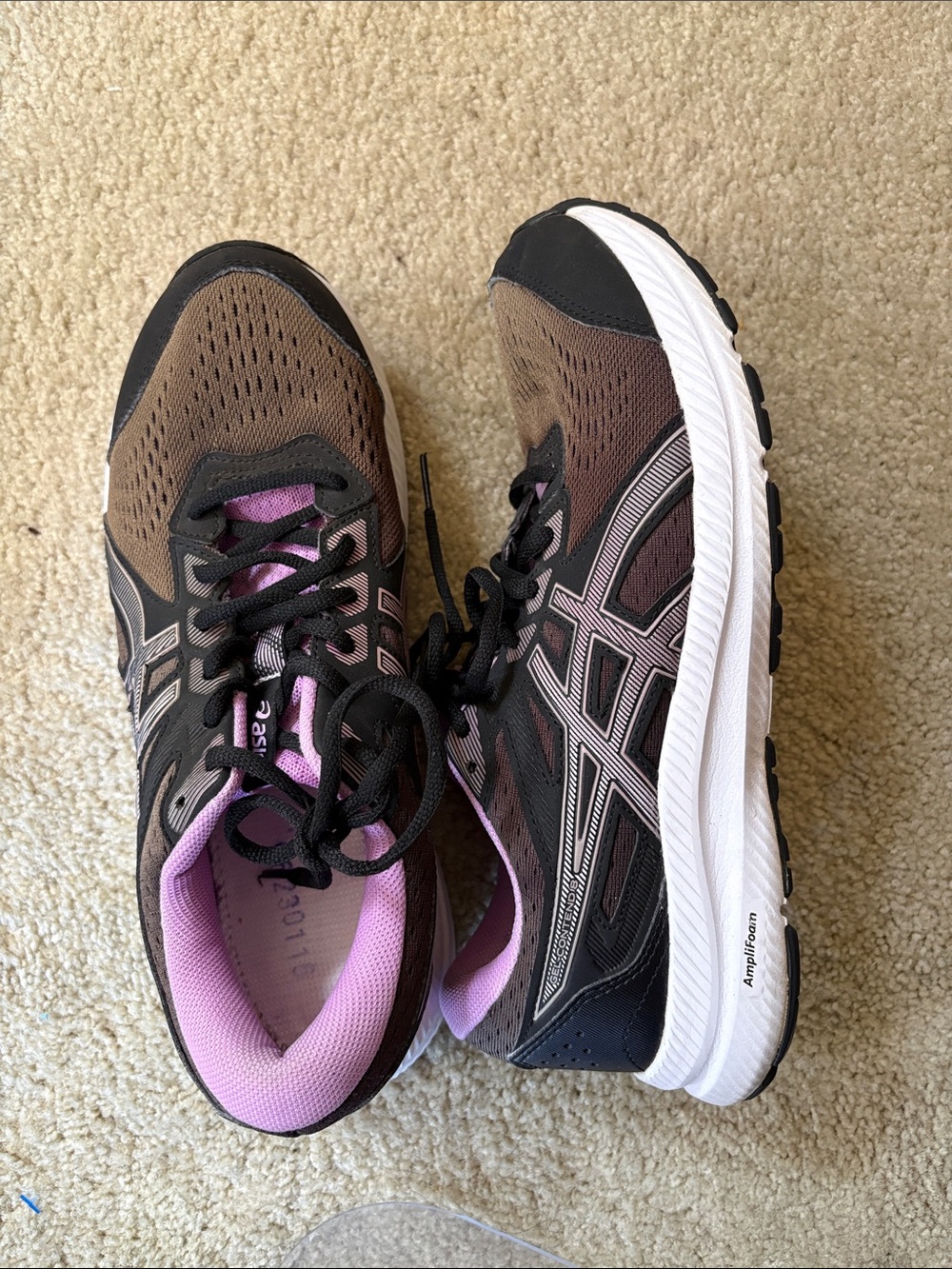 ASICS Women's Brown and Purple Athletic Running Shoes-Size 9.5